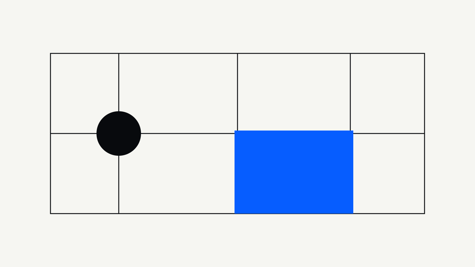 Abstract blue, black and white geometric composition